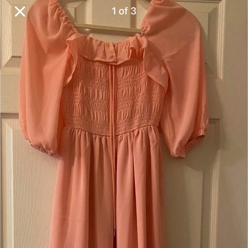 Pink High Waisted Casual Dress